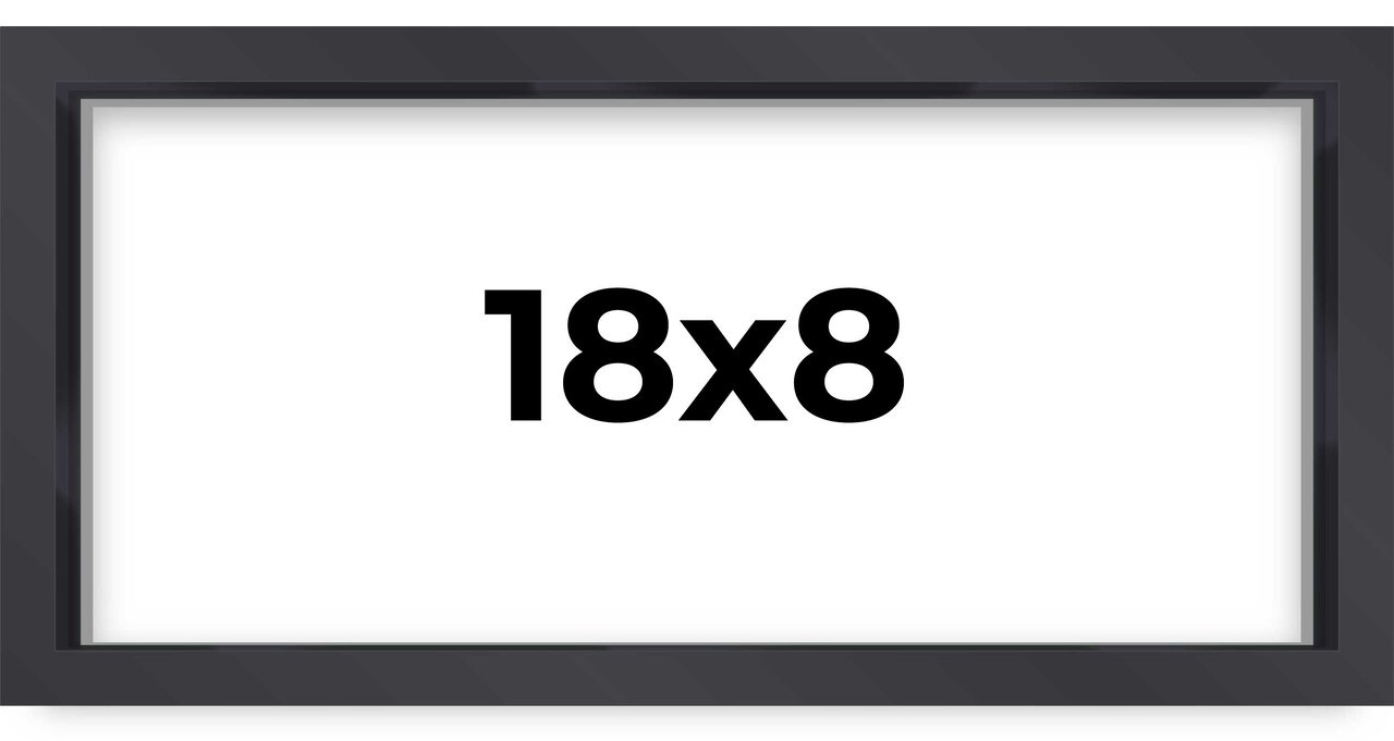 Panoramic Shadow Box 3/4" Depth Black Picture Frame - UV Acrylic, Backing, Hanging Hardware